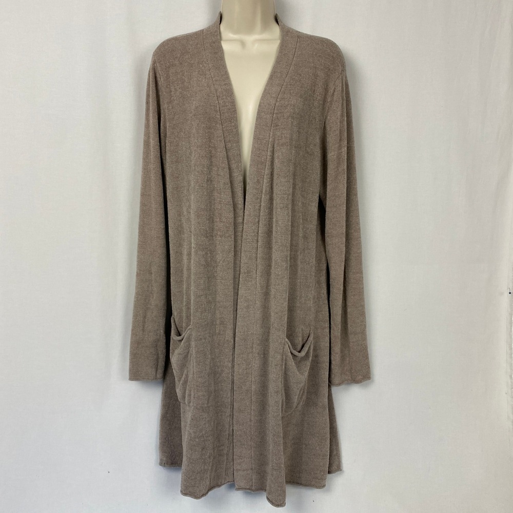 Barefoot Dreams Santa Monica Long Cardigan Sweater XL Brown CozyChic Ultra Lite